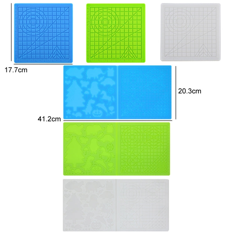 Tapis de modèle de peinture DIY en silicone pour stylo d'impression 3D, bleu, vert, transparent, grand bleu, grand vert, grand transparent