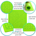 Tapis de modèle de peinture DIY en silicone pour stylo d'impression 3D, bleu, vert, transparent, grand bleu, grand vert, grand transparent