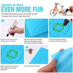 Tapis de modèle de peinture DIY en silicone pour stylo d'impression 3D, bleu, vert, transparent, grand bleu, grand vert, grand transparent