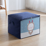Sac de Rangement Anti-poussière en Tissu Non Tissé pour Couettes et Vêtements, Horizontal Bleu Marine 50x42x39cm, Vertical Bleu Clair 48x35x48cm