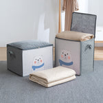 Sac de Rangement Anti-poussière en Tissu Non Tissé pour Couettes et Vêtements, Horizontal Bleu Marine 50x42x39cm, Vertical Bleu Clair 48x35x48cm