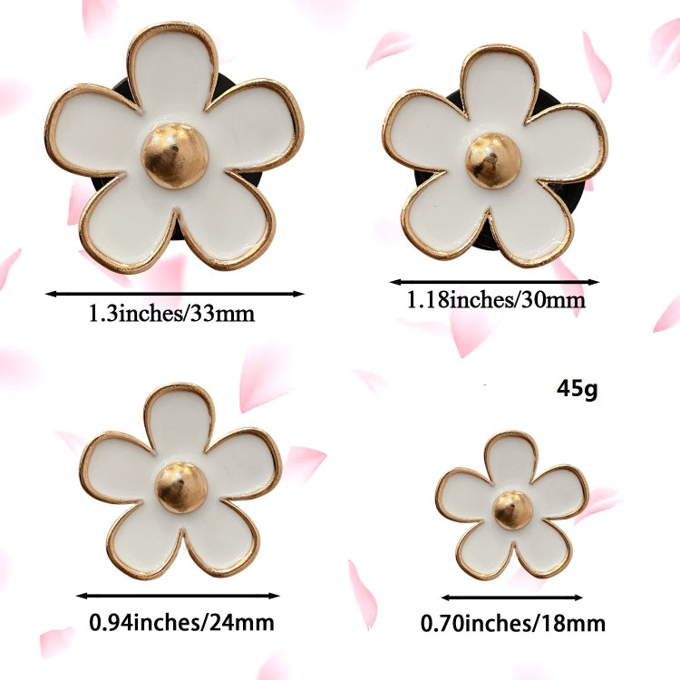 4pcs/set Small Chrysanthemum Perfume Alloy Jewelry Car Air Outlet Decoration Clip, White, Black, Red, Blue