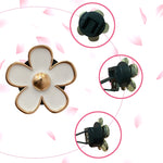 4pcs/set Small Chrysanthemum Perfume Alloy Jewelry Car Air Outlet Decoration Clip, White, Black, Red, Blue