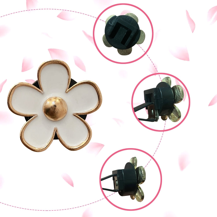 4pcs/set Small Chrysanthemum Perfume Alloy Jewelry Car Air Outlet Decoration Clip, White, Black, Red, Blue