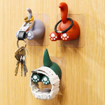 Crochet sans perforation en forme d'animal de dessin animé, support de prise sans trace, mignon support de brosse à dents pour salle de bain, queue de dinosaure, queue de chat, queue de treillis, queue de Corgi, queue de canard