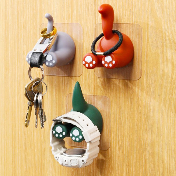 Crochet sans perforation en forme d'animal de dessin animé, support de prise sans trace, mignon support de brosse à dents pour salle de bain, queue de dinosaure, queue de chat, queue de treillis, queue de Corgi, queue de canard