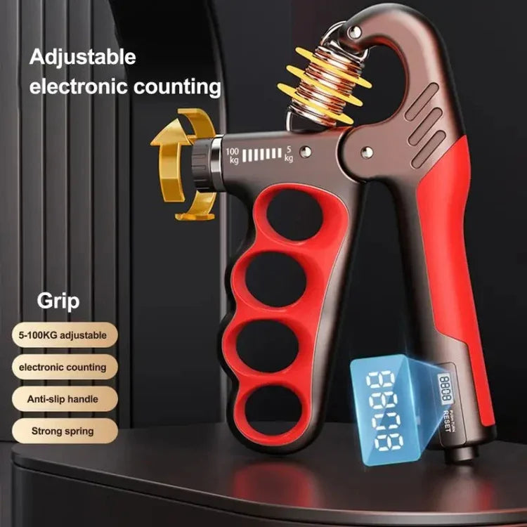 Renforceur de poigne réglable 5-100kg Exerciteur de muscles du bras, Compteur électronique orange, Compteur électronique rouge, Compteur électronique gris, Compteur mécanique orange, Compteur mécanique rouge, Compteur mécanique gris