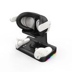 Pour la base de chargement du casque Meta Quest 3 avec lumières Dazzle, support de chargement pour manette VR, blanc, noir