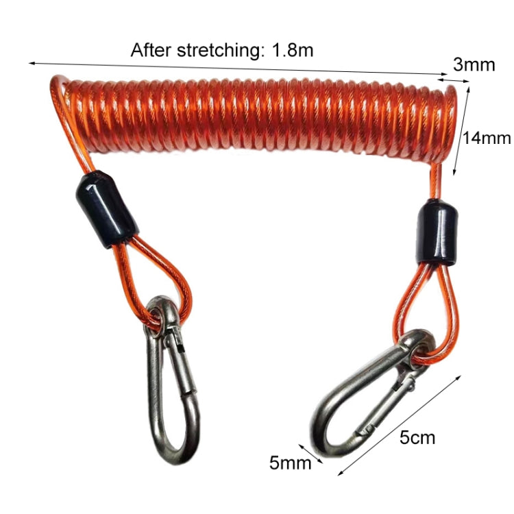 Sangle anti-perte pour caméra de plongée en acier inoxydable 304, corde antivol pour moto, livraison couleur aléatoire