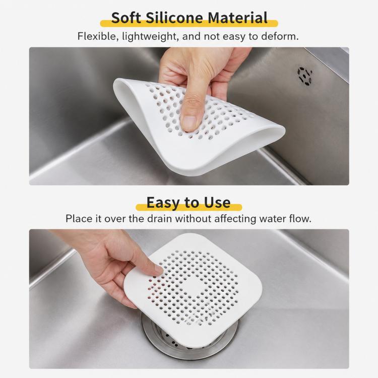 Tapis de vidange de sol avec ventouse Cuisine Salle de bain Anti-colmatage Crépine de cheveux Bouchons de vidange de sol d'égout