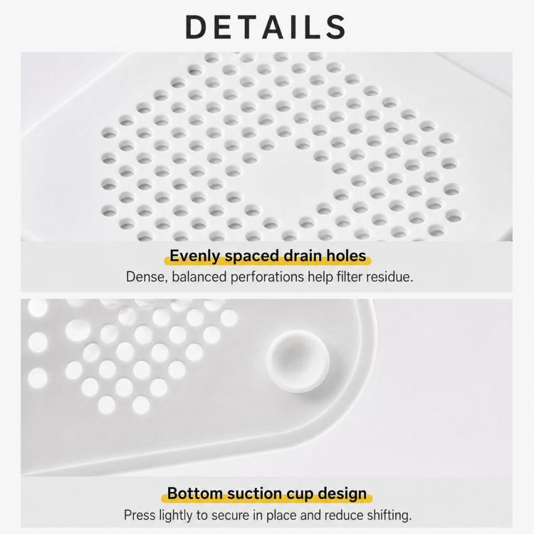 Tapis de vidange de sol avec ventouse Cuisine Salle de bain Anti-colmatage Crépine de cheveux Bouchons de vidange de sol d'égout