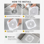 Tapis de vidange de sol avec ventouse Cuisine Salle de bain Anti-colmatage Crépine de cheveux Bouchons de vidange de sol d'égout