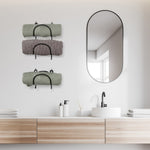 Porte-Serviettes Mural de Salle de Bain Multifonctionnel en Fer Support à Vin Mural Étagère de Rangement