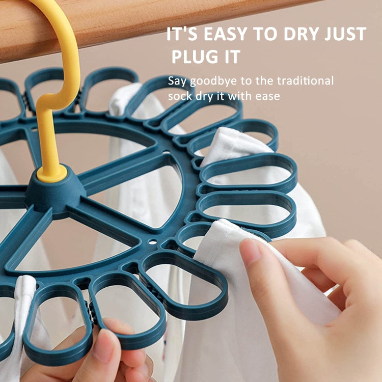 Cintre à chaussettes rotatif à 360 degrés avec 20 pinces Séchoir à linge rond