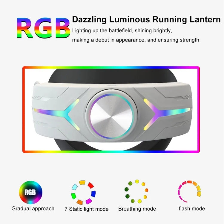 Casque pliable réglable avec éclairage RGB rechargeable USB pour Meta Quest 3, pour Meta Quest 3 (Elite), pour Meta Quest 3 (Blanc), pour Meta Quest 3 (Noir)