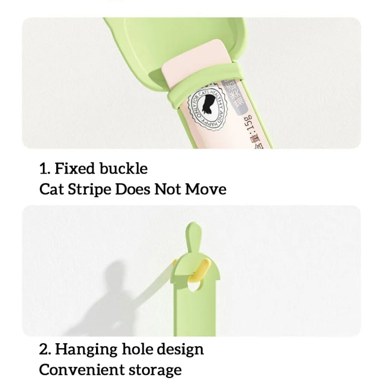 Distributeur de friandises pour chats, presse-sachet, cuillère d'alimentation pour animaux, Orange, Vert, Beige