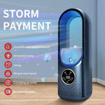 Ventilateur électrique de bureau sans pales avec humidification, six vitesses réglables, fonction minuterie et lumière LED