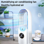 Ventilateur électrique de bureau sans pales avec humidification, six vitesses réglables, fonction minuterie et lumière LED