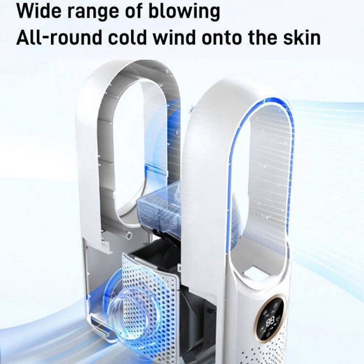 Ventilateur électrique de bureau sans pales avec humidification, six vitesses réglables, fonction minuterie et lumière LED