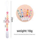 Attache Sucette Anti-chute Bébé, Perles en Silicone, Attache Tétine, Arc-en-ciel Rose, Arc-en-ciel Bleu, Arc-en-ciel Violet