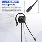 Casque filaire avec crochet d'oreille SOYTO SY227 pour opérateur, 3,5 mm, contrôle filaire USB séparé