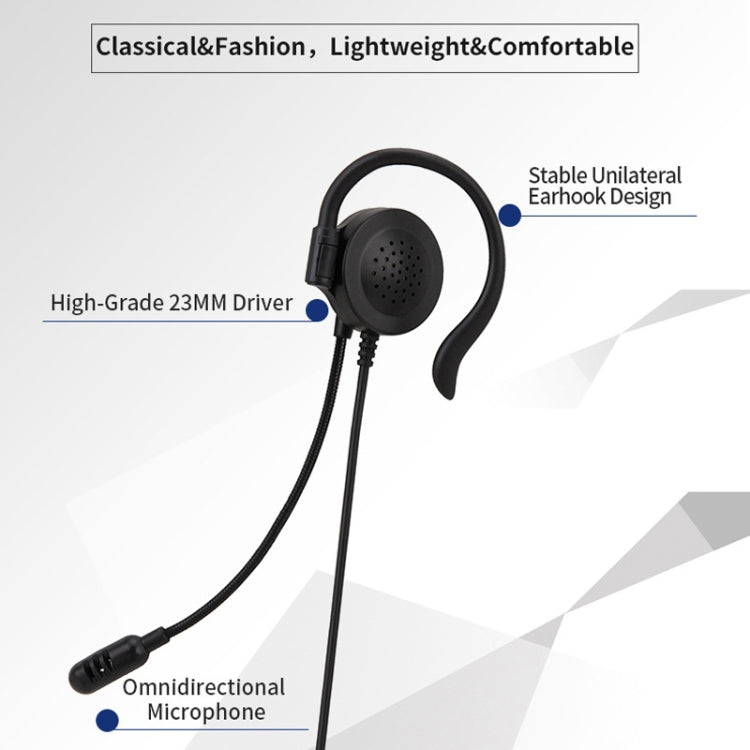 Casque filaire avec crochet d'oreille SOYTO SY227 pour opérateur, 3,5 mm, contrôle filaire USB séparé