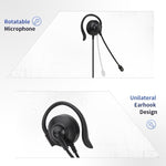 Casque filaire avec crochet d'oreille SOYTO SY227 pour opérateur, 3,5 mm, contrôle filaire USB séparé