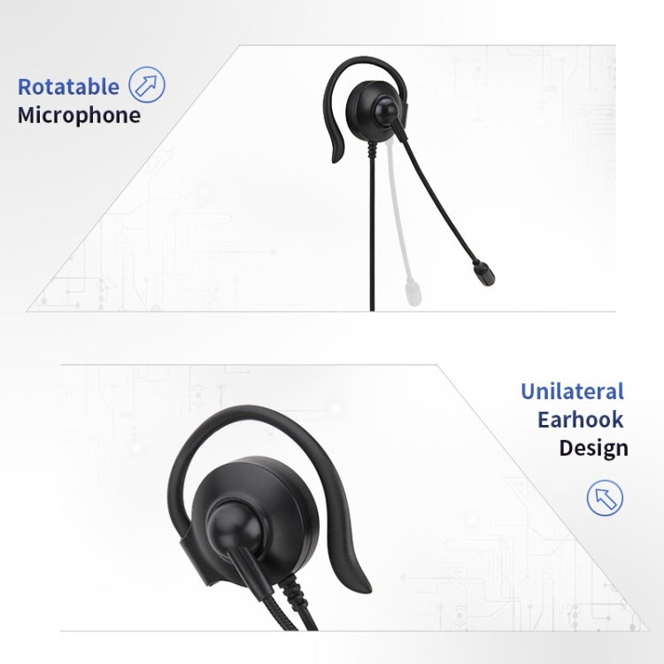 Casque filaire avec crochet d'oreille SOYTO SY227 pour opérateur, 3,5 mm, contrôle filaire USB séparé