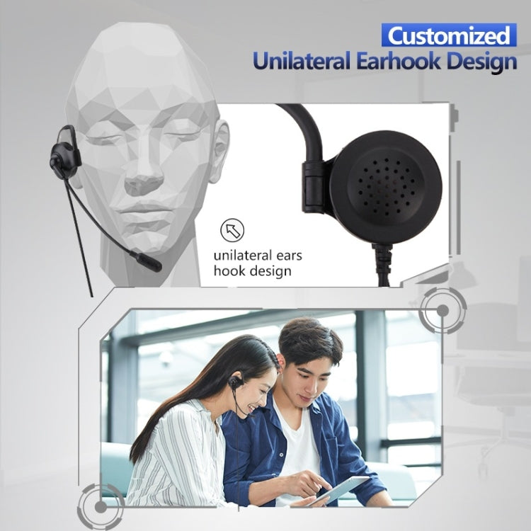 Casque filaire avec crochet d'oreille SOYTO SY227 pour opérateur, 3,5 mm, contrôle filaire USB séparé