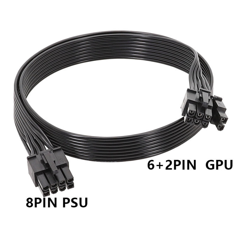 Pour Corsair Câble plat 18AWG Module d'alimentation Câble module carte graphique 8 broches vers 8 broches 6+2, 50cm Pour Corsair, 60cm Pour Corsair