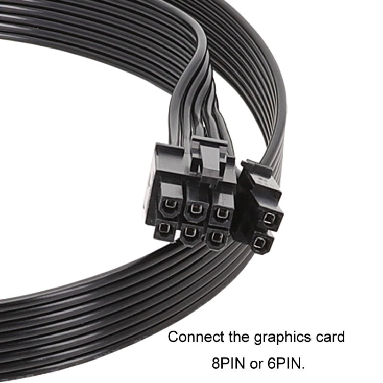 Pour Corsair Câble plat 18AWG Module d'alimentation Câble module carte graphique 8 broches vers 8 broches 6+2, 50cm Pour Corsair, 60cm Pour Corsair