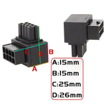 Connecteur d'alimentation CPU carte mère 8 broches Interface connecteur directionnel angle 90 degrés, pli positif type A, courbe inversée type B