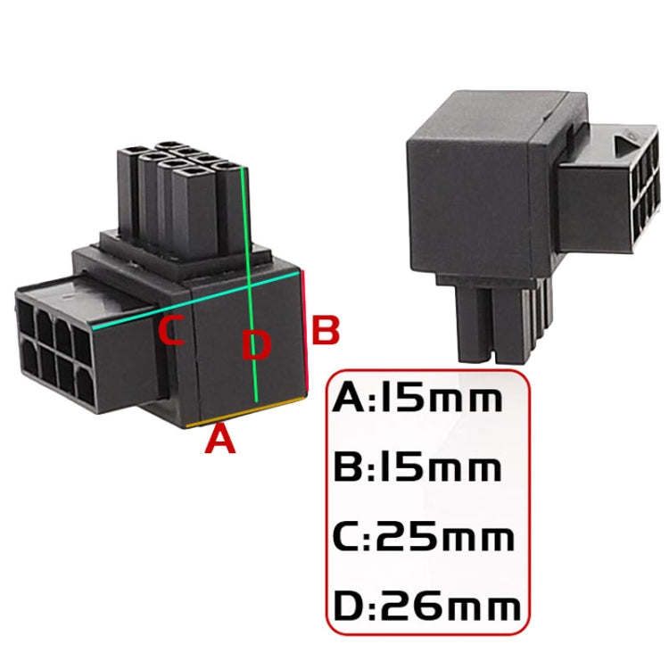 Connecteur d'alimentation CPU carte mère 8 broches Interface connecteur directionnel angle 90 degrés, pli positif type A, courbe inversée type B