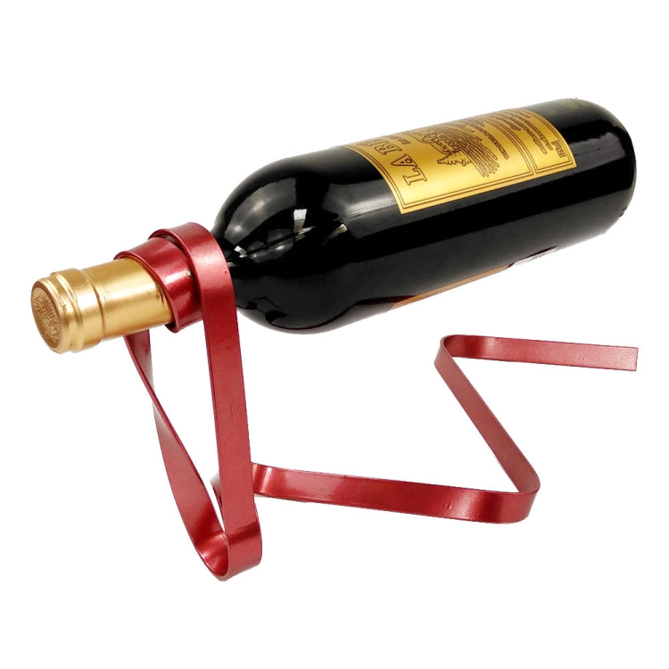 Support de bouteille de vin suspendu en ruban métallique Ornements décoratifs de bureau à domicile