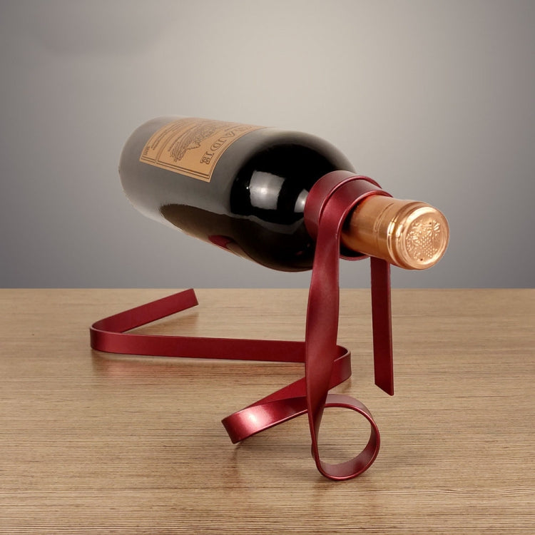 Support de bouteille de vin suspendu en ruban métallique Ornements décoratifs de bureau à domicile