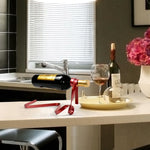 Support de bouteille de vin suspendu en ruban métallique Ornements décoratifs de bureau à domicile