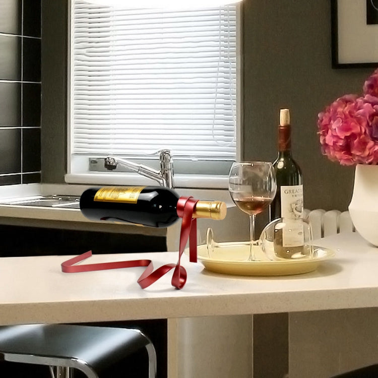 Support de bouteille de vin suspendu en ruban métallique Ornements décoratifs de bureau à domicile