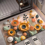 Tapis de sol absorbant en boue de diatomées avec peinture à l'huile 3D, antidérapant, 40 x 60 cm, 50 x 80 cm