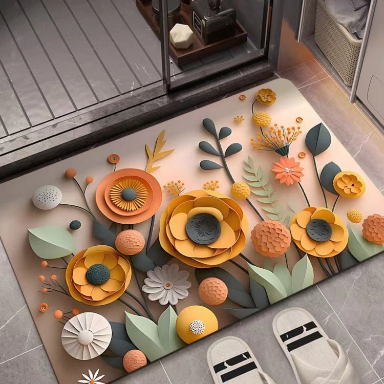Tapis de sol absorbant en boue de diatomées avec peinture à l'huile 3D, antidérapant, 40 x 60 cm, 50 x 80 cm