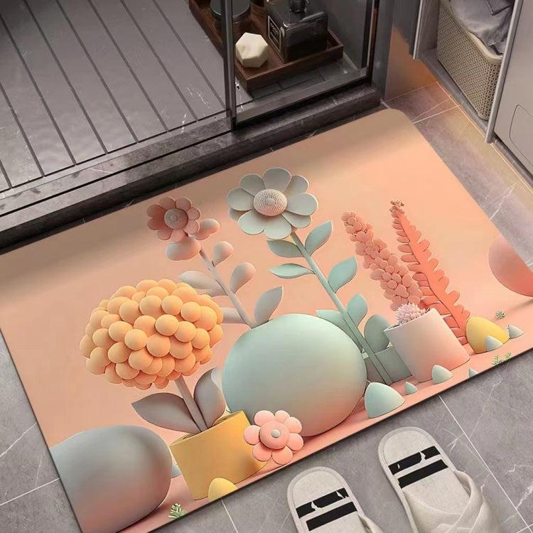 Tapis de sol absorbant en boue de diatomées avec peinture à l'huile 3D, antidérapant, 40 x 60 cm, 50 x 80 cm