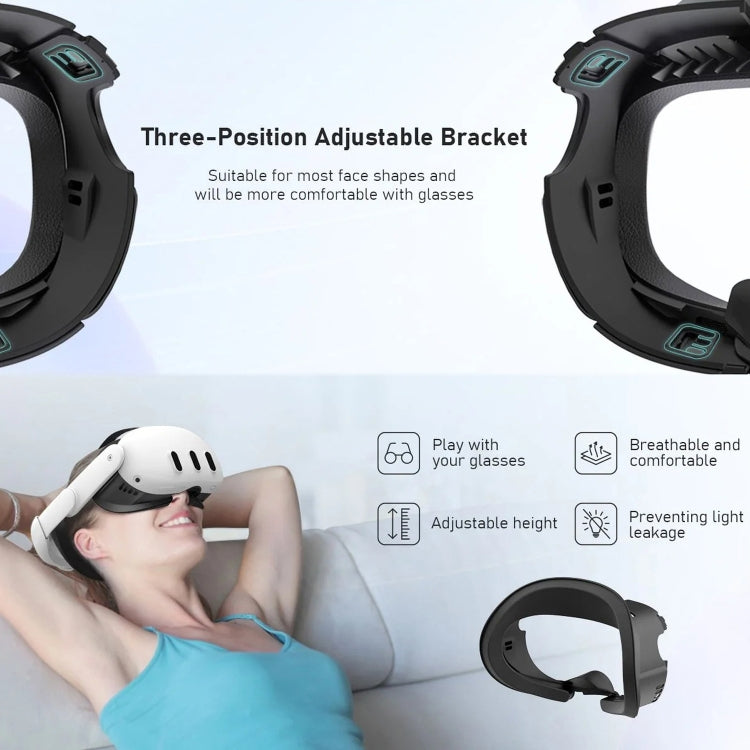AMVR Q3FC1 Masque en cuir respirant en soie glacée pour Meta Quest3