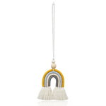 Hand-woven Wood Beads Cotton Rope Rainbow Car Aromatherapy Pendant