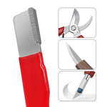 Affûteur portable d'extérieur pour ciseaux de jardin, couteaux et ciseaux, double usage.