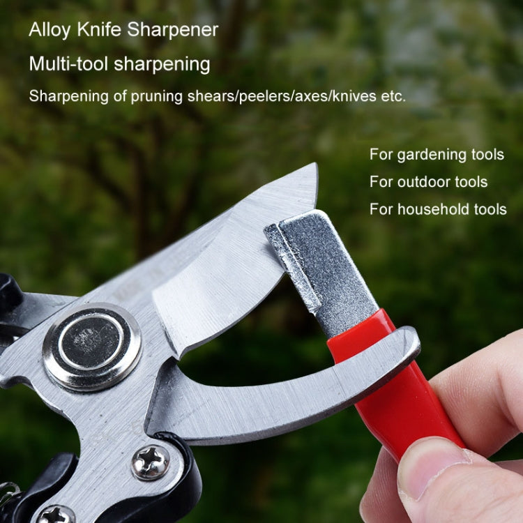 Affûteur portable d'extérieur pour ciseaux de jardin, couteaux et ciseaux, double usage.