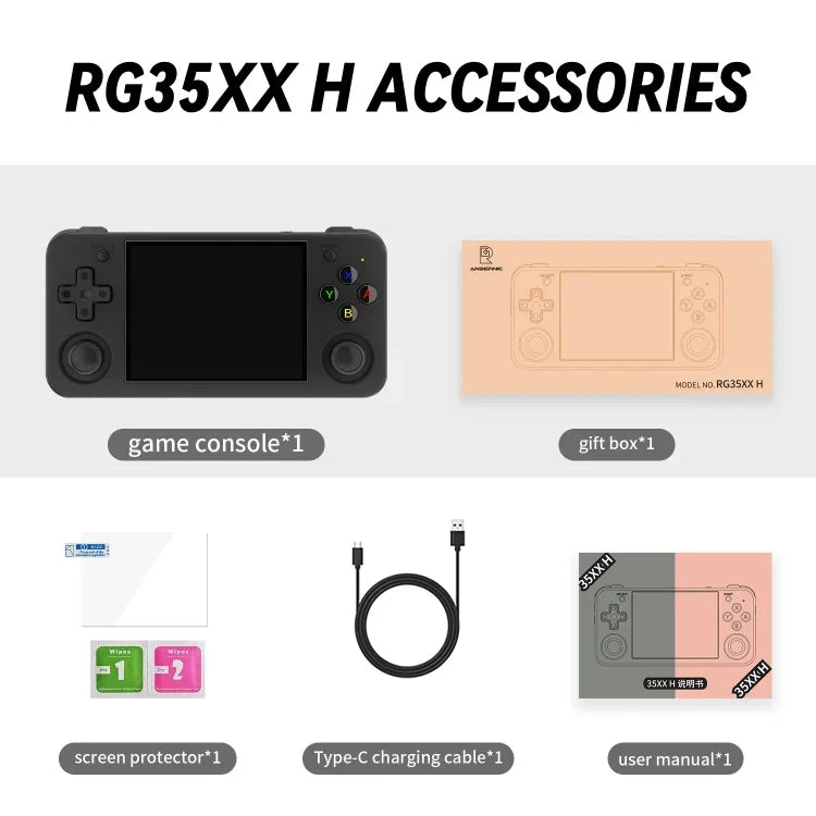 Console de jeu portable ANBERNIC RG35XX H, écran IPS 3,5 pouces, système Linux, 64 Go, 64 Go + 128 Go
