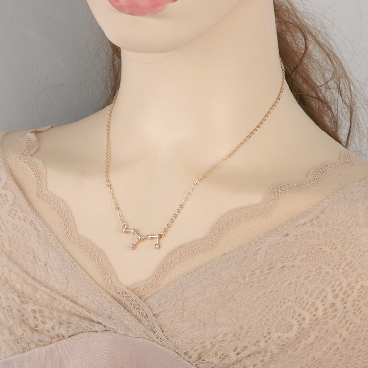 Collier Pendentif 12 Signes du Zodiaque avec Strass et Chaîne de Clavicule, Scorpion Doré, Sagittaire Doré, Capricorne Doré, Taureau Doré, Poissons Doré, Lion Doré, Balance Doré, Cancer Doré, Verseau Doré, Vierge Doré, Bélier Doré