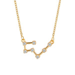 Collier Pendentif 12 Signes du Zodiaque avec Strass et Chaîne de Clavicule, Scorpion Doré, Sagittaire Doré, Capricorne Doré, Taureau Doré, Poissons Doré, Lion Doré, Balance Doré, Cancer Doré, Verseau Doré, Vierge Doré, Bélier Doré