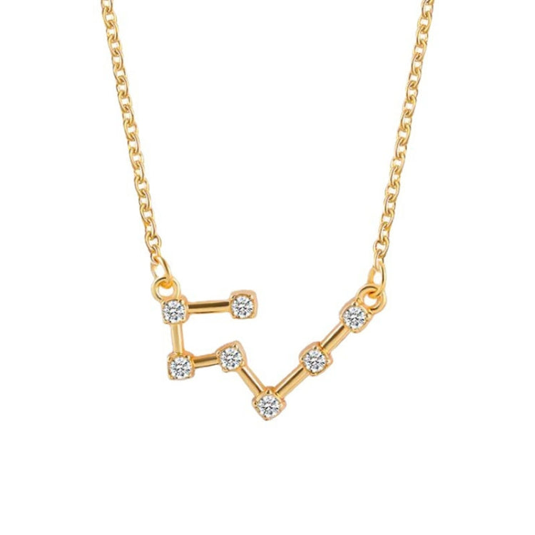 Collier Pendentif 12 Signes du Zodiaque avec Strass et Chaîne de Clavicule, Scorpion Doré, Sagittaire Doré, Capricorne Doré, Taureau Doré, Poissons Doré, Lion Doré, Balance Doré, Cancer Doré, Verseau Doré, Vierge Doré, Bélier Doré