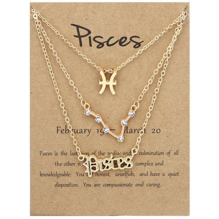 3 In 1 12 Zodiac Signs Necklace Set Retro Alphabet Symbols With Diamonds Jewelry Set, Scorpion Golden, Sagittarius Golden, Capricorn Golden, Taurus Golden, Pisces Golden, Leo Golden, Libra Golden, Cancer Golden, Aquarius Golden, Virgo Golden, Aries Gol...