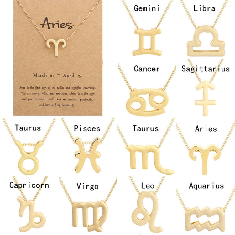 Collier Signes du Zodiaque Bijoux en Chaîne Courte en Alliage Galvanisé, Bélier Doré, Cancer Doré, Balance Dorée, Vierge Dorée, Lion Doré, Verseau Doré, Poissons Doré, Taureau Doré, Capricorne Doré, Sagittaire Doré, Scorpion Doré, Gémeaux Doré
